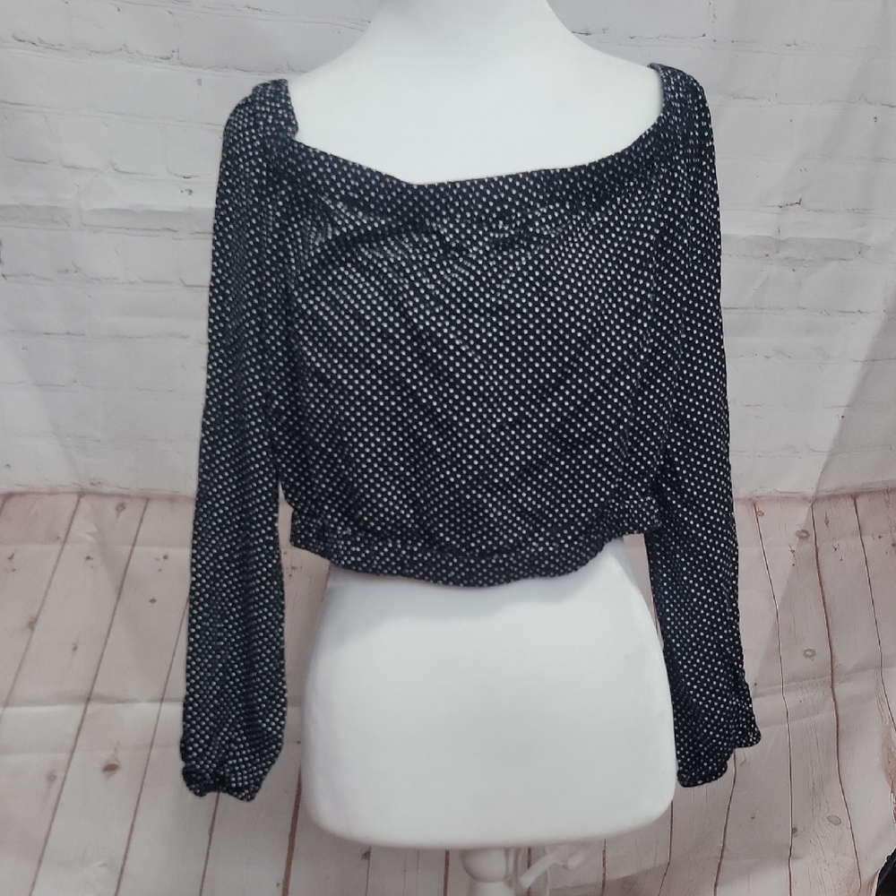 BCBGeneration Black and White Dotted Blouse
